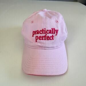 Practically Perfect Junior Pink Baseball Cap Girls Youth Embroidered Dad Hat